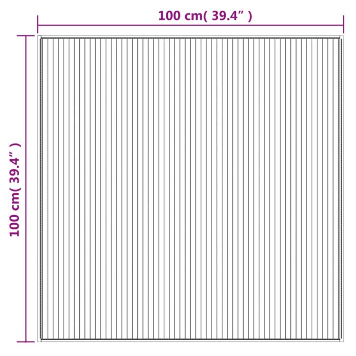 Tapis carré naturel 100x100 cm bambou – Image 6