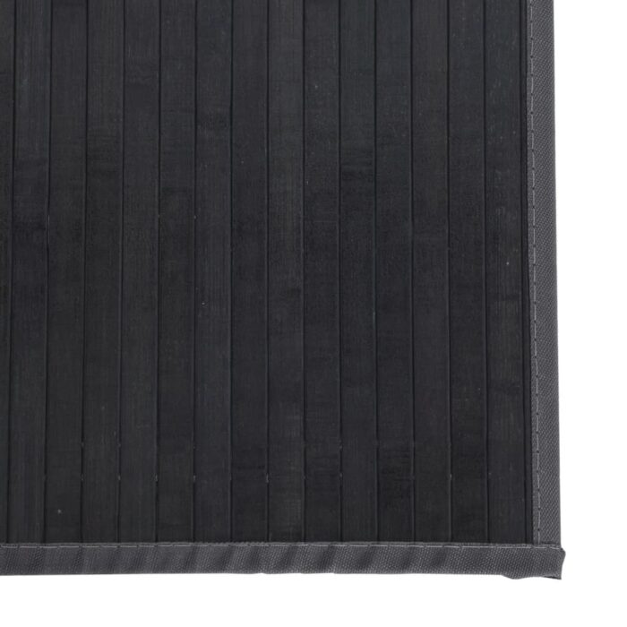 Tapis carré gris 100x100 cm bambou – Image 4
