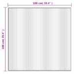 Tapis carré gris 100x100 cm bambou – Image 6