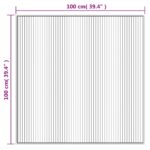 Tapis carré marron foncé 100x100 cm bambou – Image 6