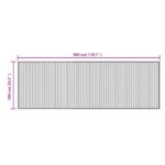 Tapis rectangulaire marron 100x300 cm bambou – Image 6