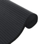 Tapis rectangulaire noir 100x500 cm bambou – Image 2