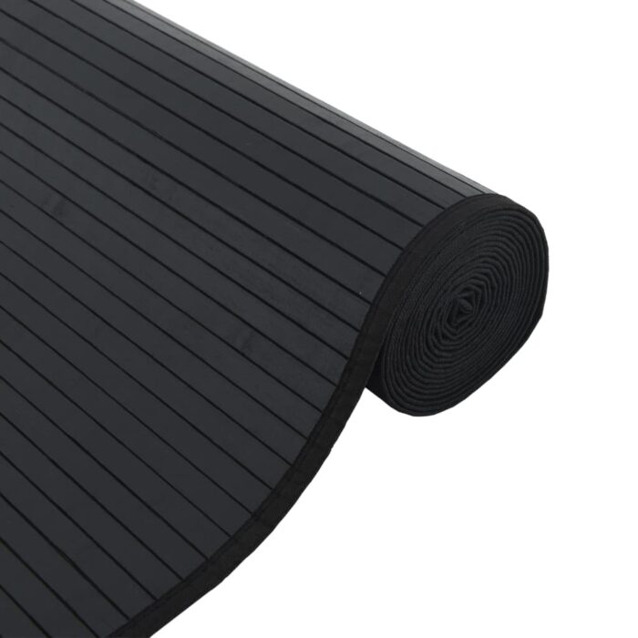 Tapis rectangulaire noir 100x500 cm bambou – Image 2