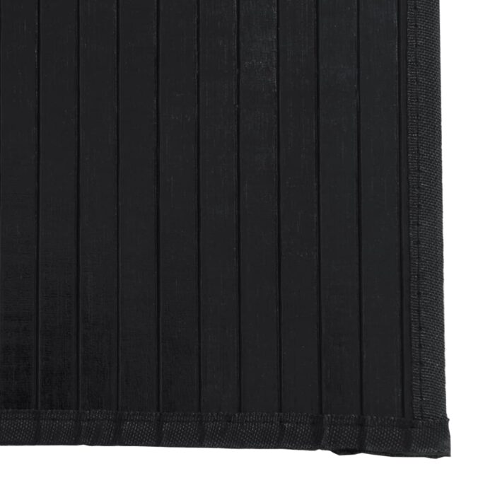 Tapis rectangulaire noir 100x500 cm bambou – Image 4