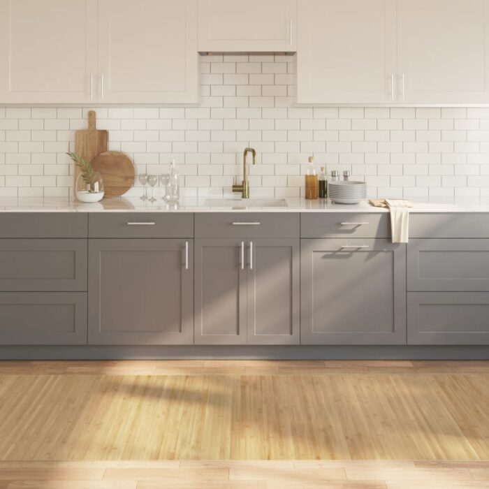 Tapis rectangulaire naturel clair 100x1000 cm bambou – Image 1