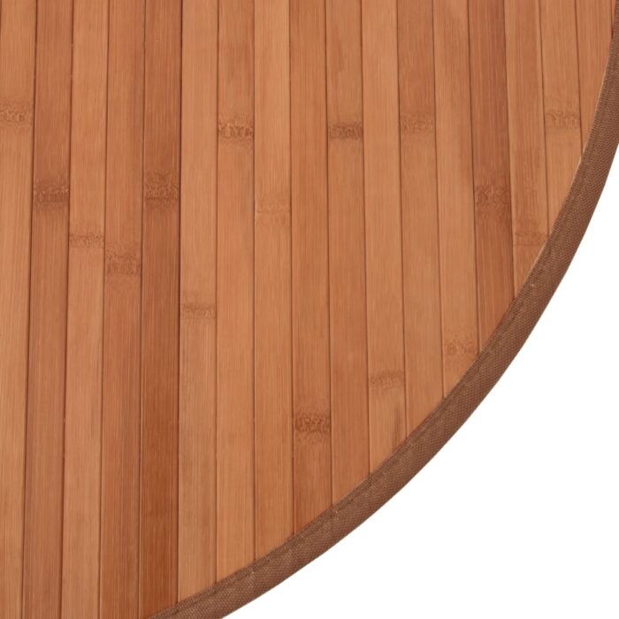 Tapis rond marron 60 cm bambou – Image 4