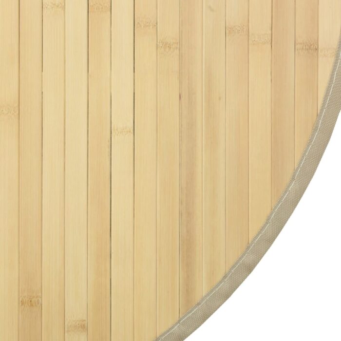 Tapis rond naturel clair 60 cm bambou – Image 4