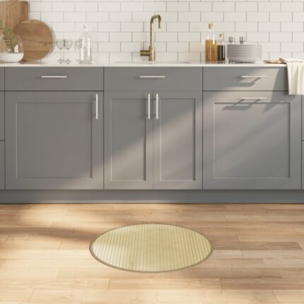 Tapis rond naturel clair 60 cm bambou