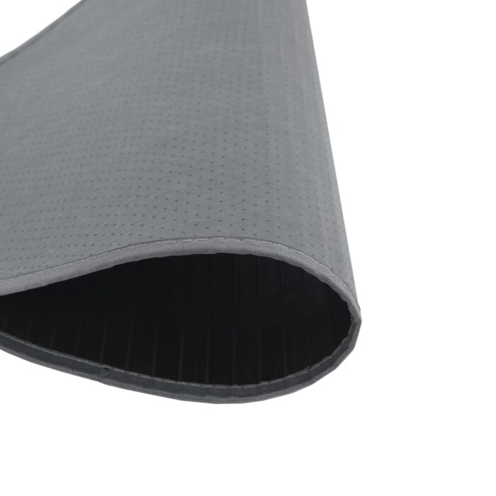 Tapis rond gris 60 cm bambou – Image 3