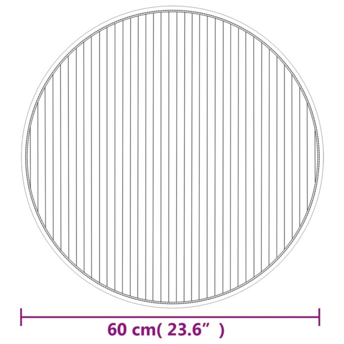Tapis rond gris 60 cm bambou – Image 6