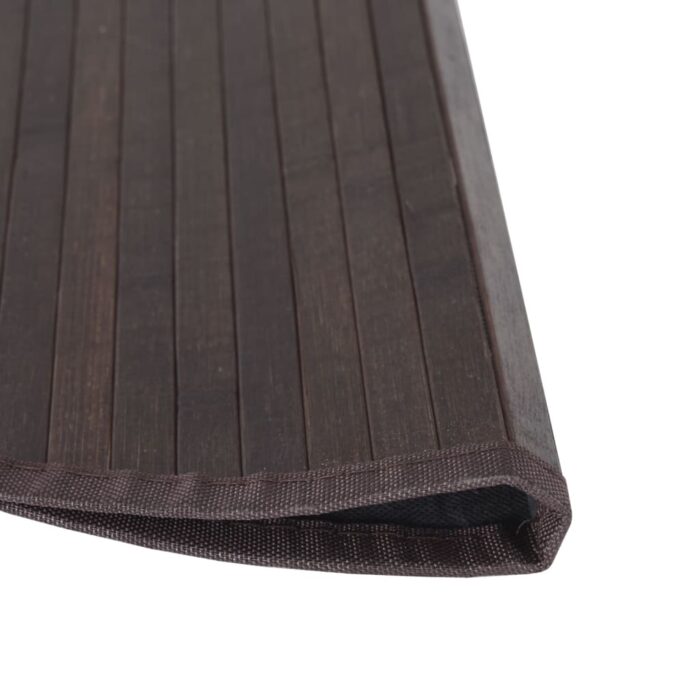 Tapis rond marron foncé 60 cm bambou – Image 2