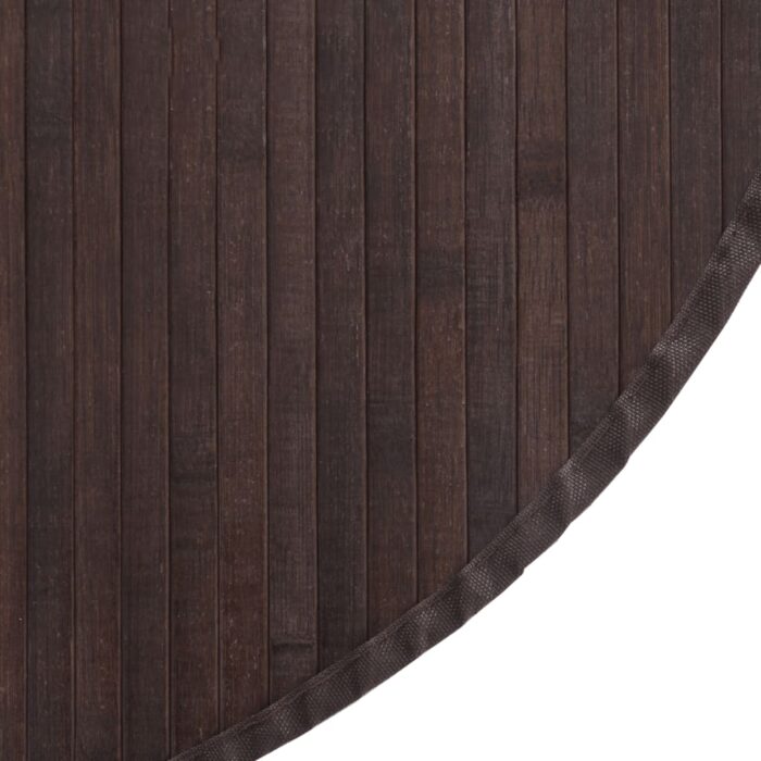 Tapis rond marron foncé 60 cm bambou – Image 4
