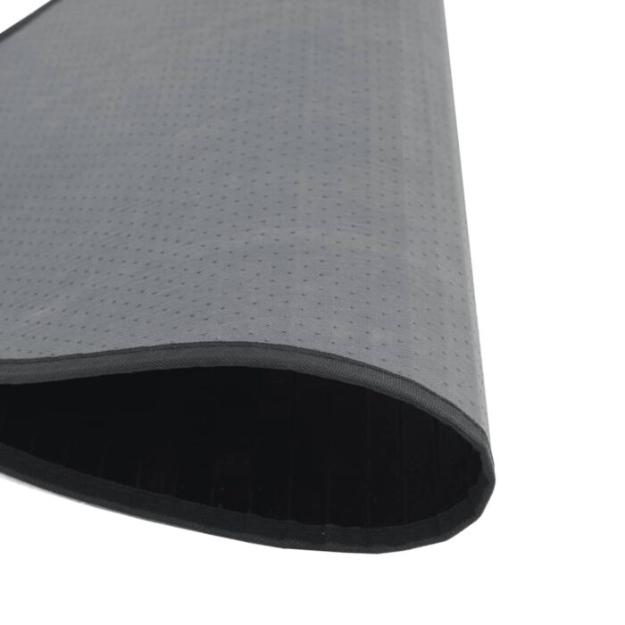Tapis rond noir 80 cm bambou – Image 3