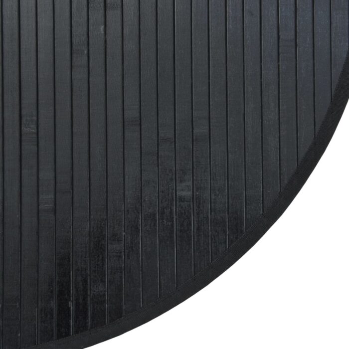 Tapis rond noir 80 cm bambou – Image 4