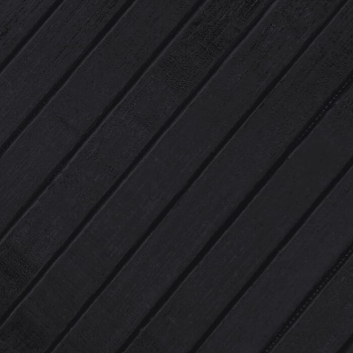 Tapis rond noir 80 cm bambou – Image 5
