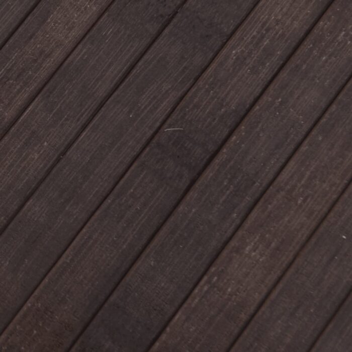 Tapis rond marron foncé 80 cm bambou – Image 5