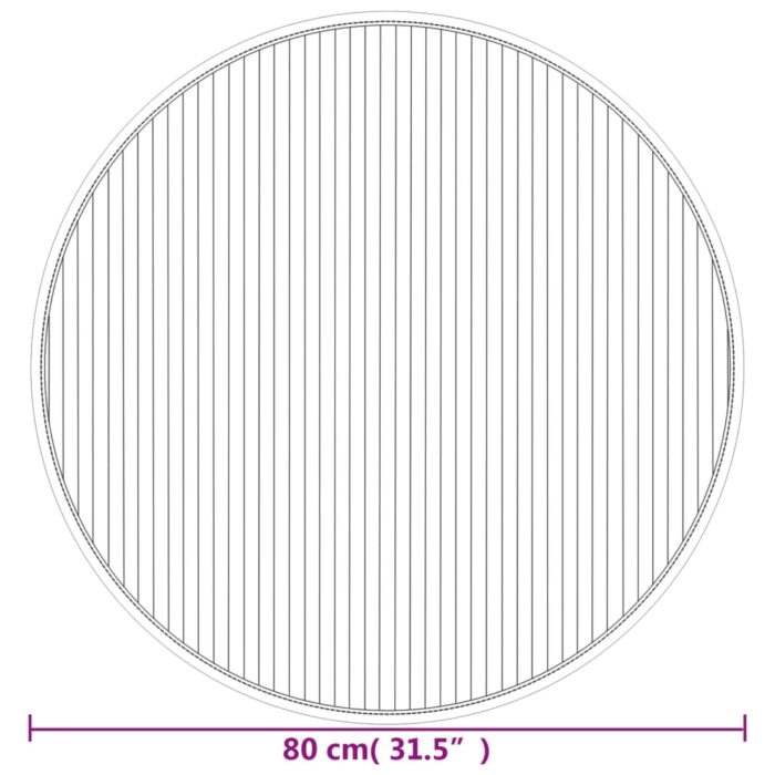 Tapis rond marron foncé 80 cm bambou – Image 6