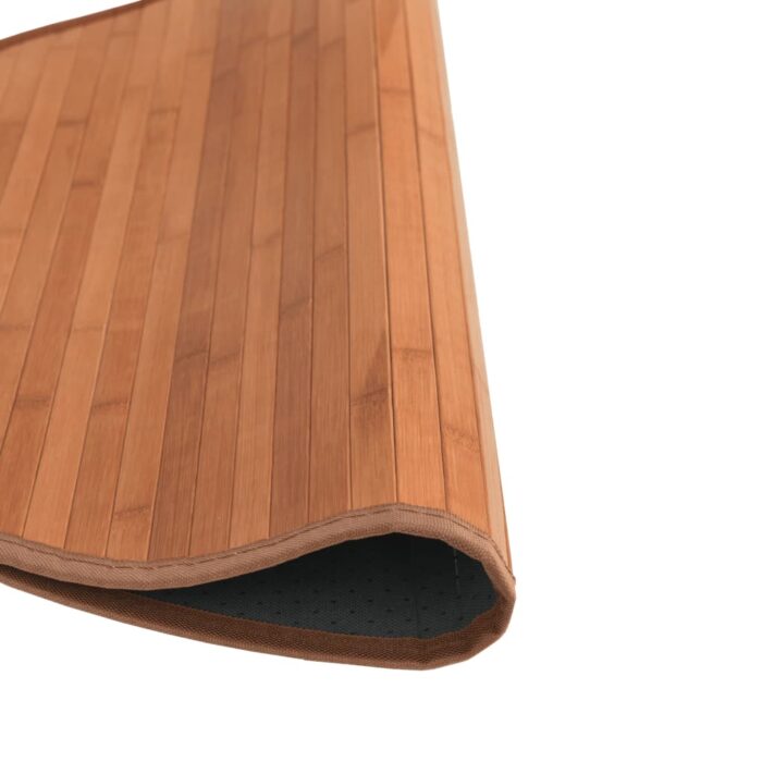 Tapis rond marron 100 cm bambou – Image 2