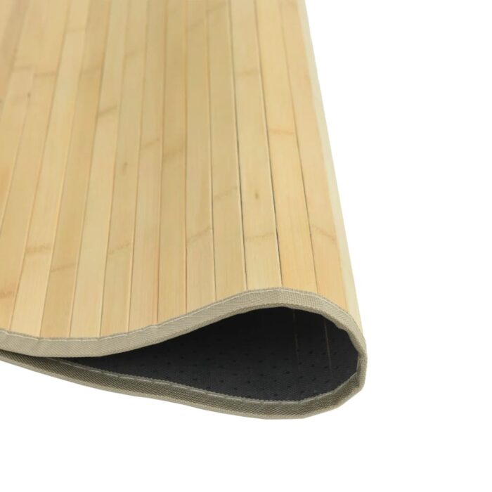 Tapis rond naturel clair 100 cm bambou – Image 2