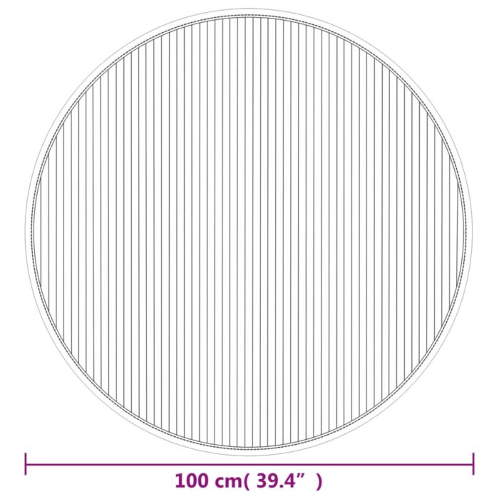 Tapis rond naturel clair 100 cm bambou – Image 6