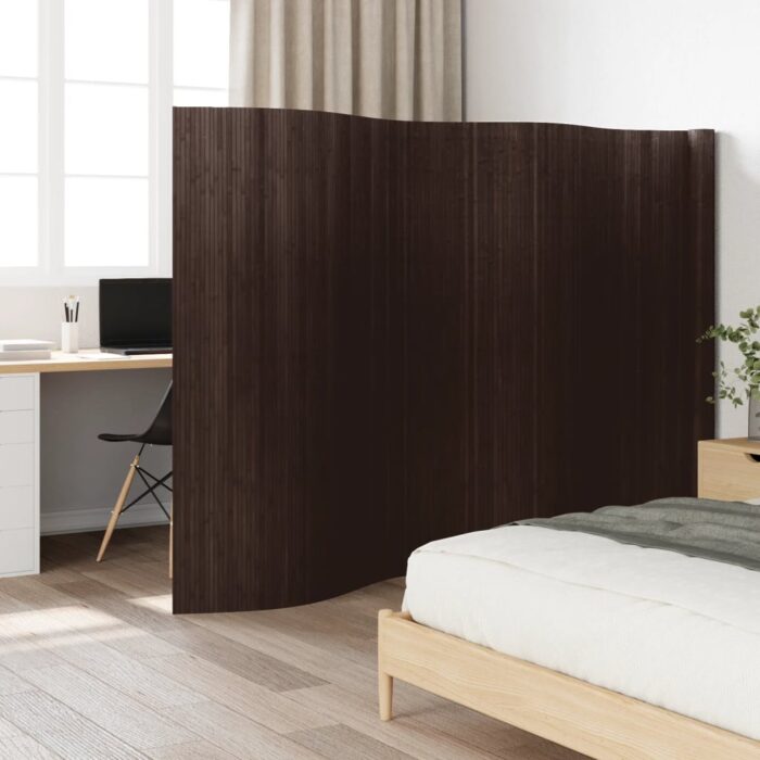 Cloison de séparation marron foncé 165x600 cm bambou – Image 1