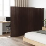 Cloison de séparation marron foncé 165x800 cm bambou