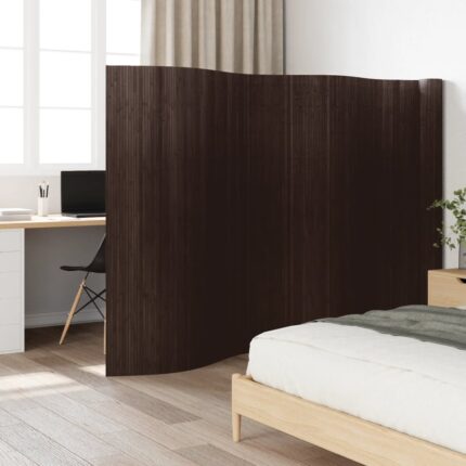 Cloison de séparation marron foncé 165x800 cm bambou