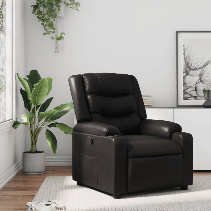 Fauteuil inclinable Noir Similicuir – Image 1