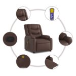 Fauteuil de massage inclinable Marron Similicuir – Image 4