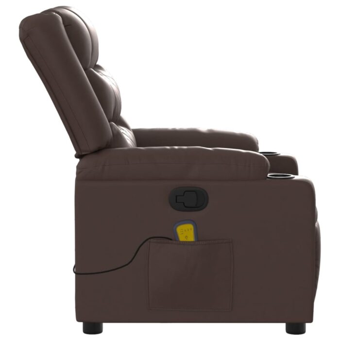 Fauteuil de massage inclinable Marron Similicuir – Image 6