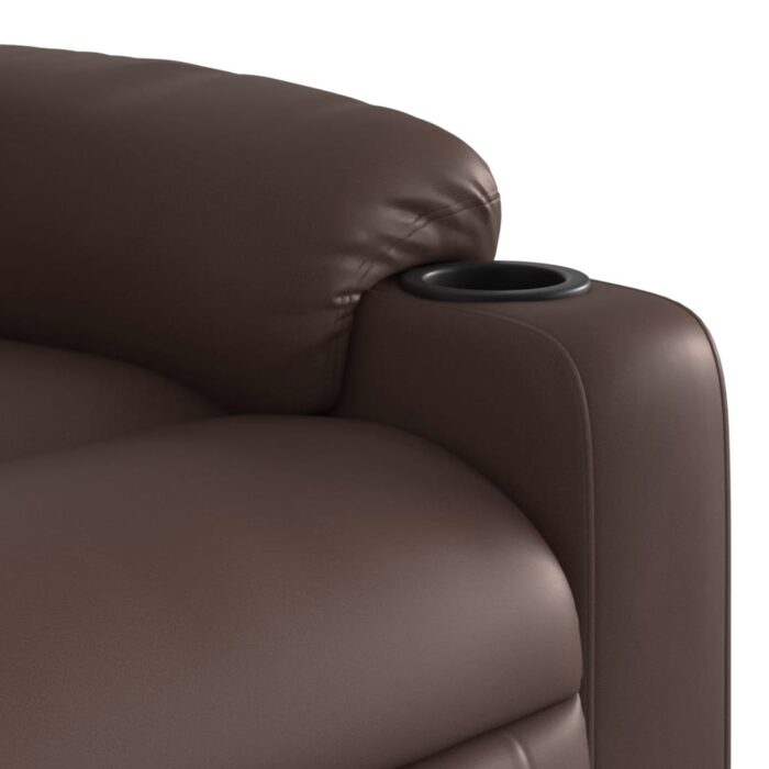 Fauteuil de massage inclinable Marron Similicuir – Image 7