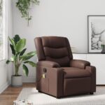 Fauteuil de massage inclinable Marron Similicuir