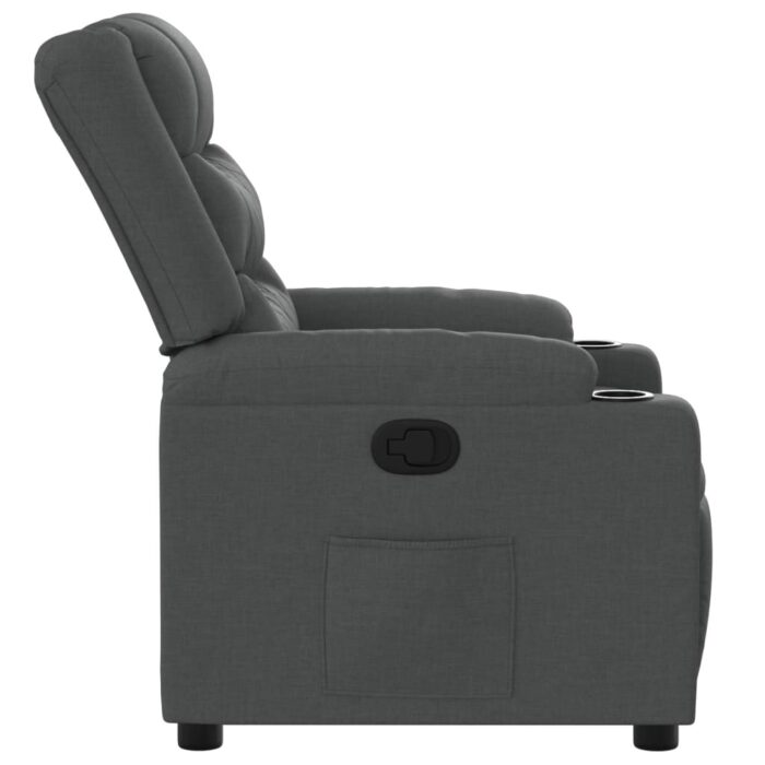 Fauteuil inclinable Gris foncé Tissu – Image 5