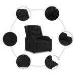 Fauteuil inclinable Noir Tissu – Image 3