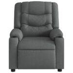 Fauteuil de massage inclinable Gris foncé Tissu – Image 5