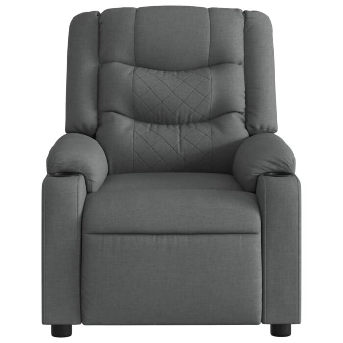 Fauteuil de massage inclinable Gris foncé Tissu – Image 5