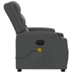 Fauteuil de massage inclinable Gris foncé Tissu – Image 6