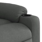 Fauteuil de massage inclinable Gris foncé Tissu – Image 7