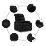 Fauteuil inclinable Noir Similicuir – Image 3
