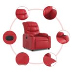 Fauteuil inclinable Rouge Similicuir – Image 3