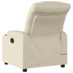 Fauteuil inclinable de massage Crème Similicuir – Image 2