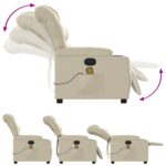 Fauteuil inclinable de massage Crème Similicuir – Image 3