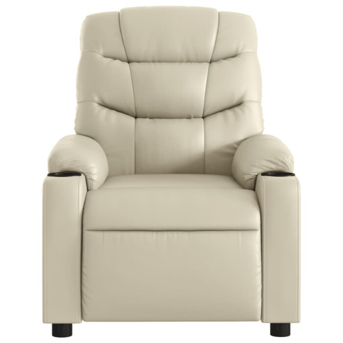 Fauteuil inclinable de massage Crème Similicuir – Image 5