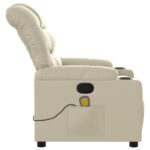 Fauteuil inclinable de massage Crème Similicuir – Image 6