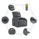 Fauteuil de massage inclinable Gris Similicuir – Image 4
