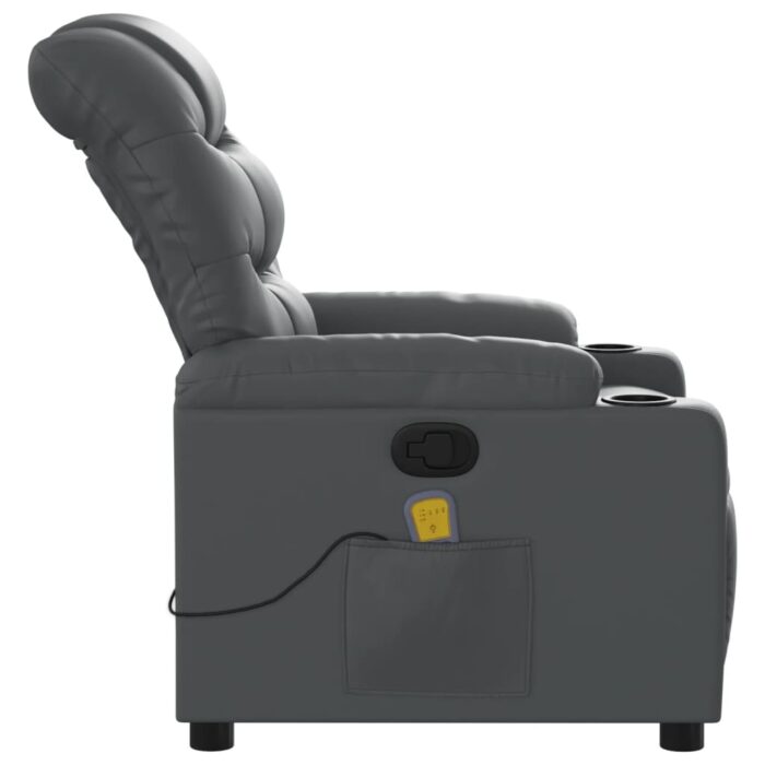 Fauteuil de massage inclinable Gris Similicuir – Image 6