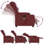 Fauteuil de massage inclinable Rouge bordeaux Similicuir – Image 3