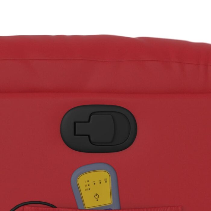 Fauteuil de massage inclinable rouge similicuir – Image 8
