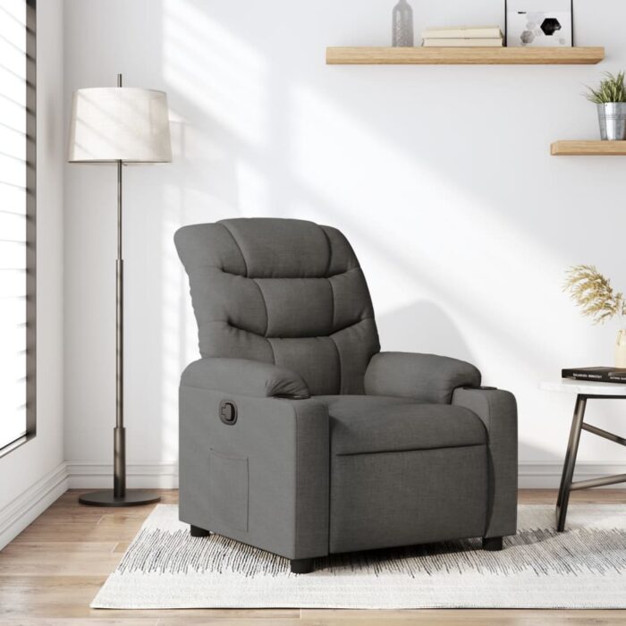 Fauteuil inclinable Gris foncé Tissu – Image 1