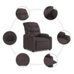 Fauteuil inclinable Marron foncé Tissu – Image 3
